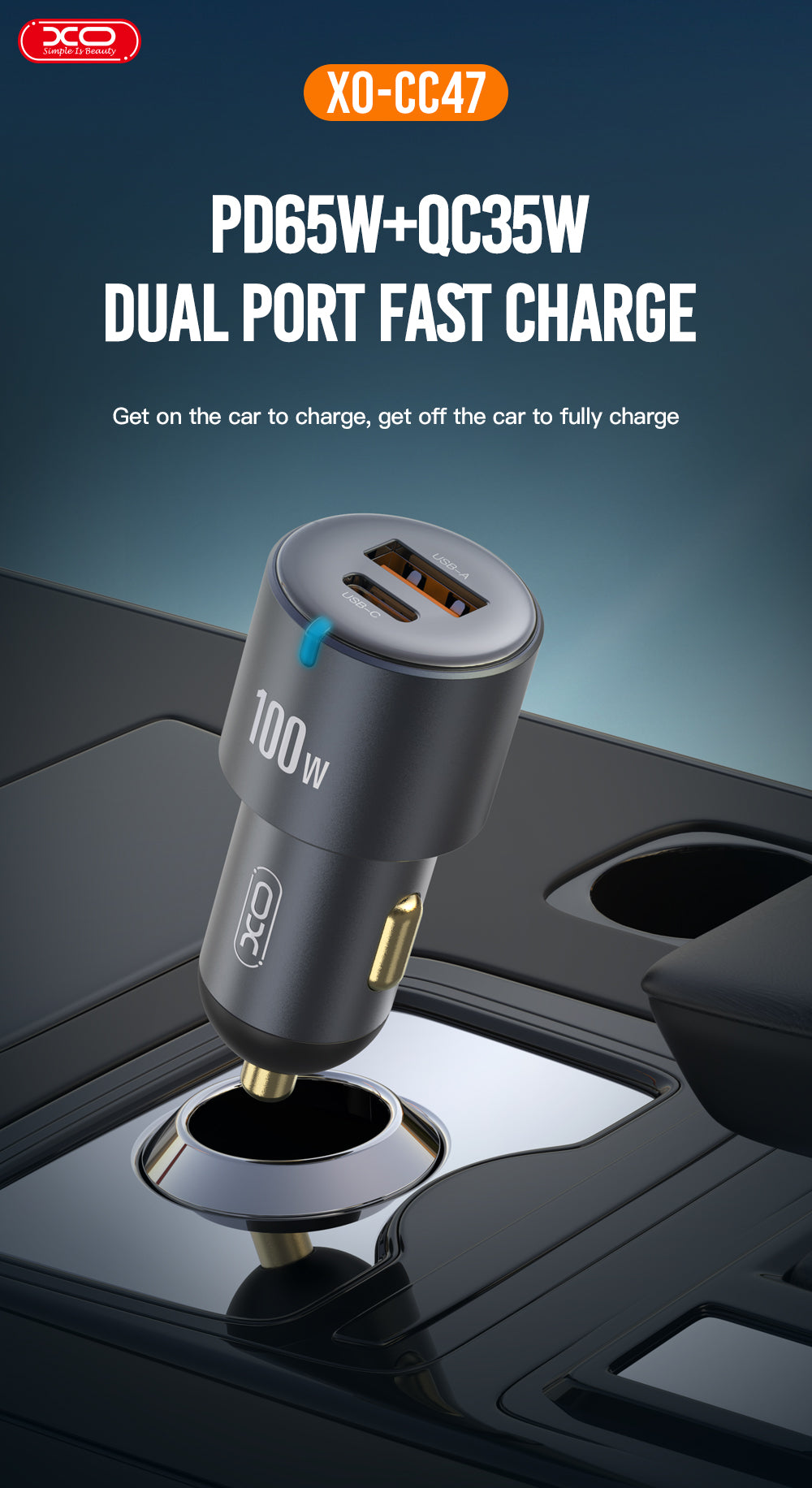 Auto Ladegerät 100W, Zigarettenanzünder USB Auto Ladegerät mit iPhone 15 & Typ-C Kabel, Zigarettenanzünder Stecker Adapter Retractable Car Charger Kompatibel mit iPhone Samsung Xiaomi