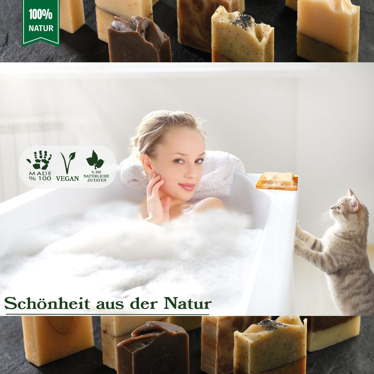 Miss Savon Naturseife Handgemachte Schwarzkümmel  Seife 100% Natürlich Körperseife Duschseife Handseife Geschenk