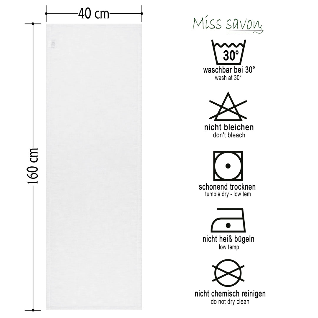 Miss Savon Tischläufer - Modern transparen Tischläufer pflegeleicht Tischtuch für Essticsh Tischdecke abwaschbar 40 x 160 cm, Weiß