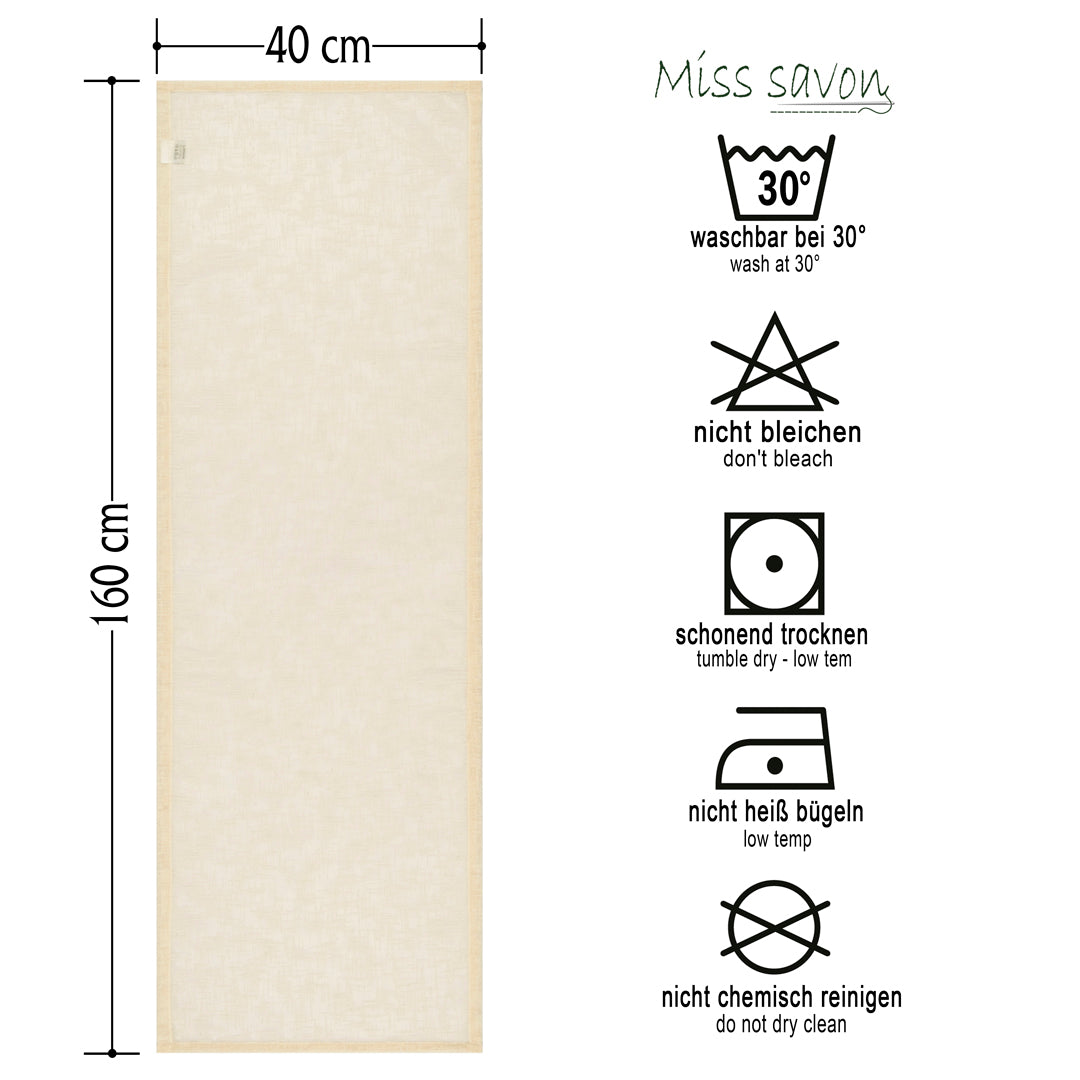 Miss Savon Tischläufer - Modern Tischläufer pflegeleicht Tischtuch für Essticsh Tischdecke abwaschbar 40 x 160 cm, Beige