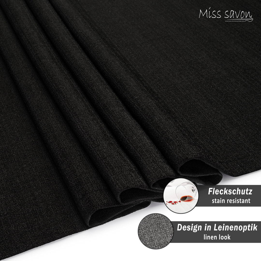 Miss Savon Tischläufer - Modern hochwertige Tischdecke pflegeleicht Tischtuch für Essticsh Tischdecken abwaschbar 45 x 160 cm (45 x 160 cm, Schwarz)