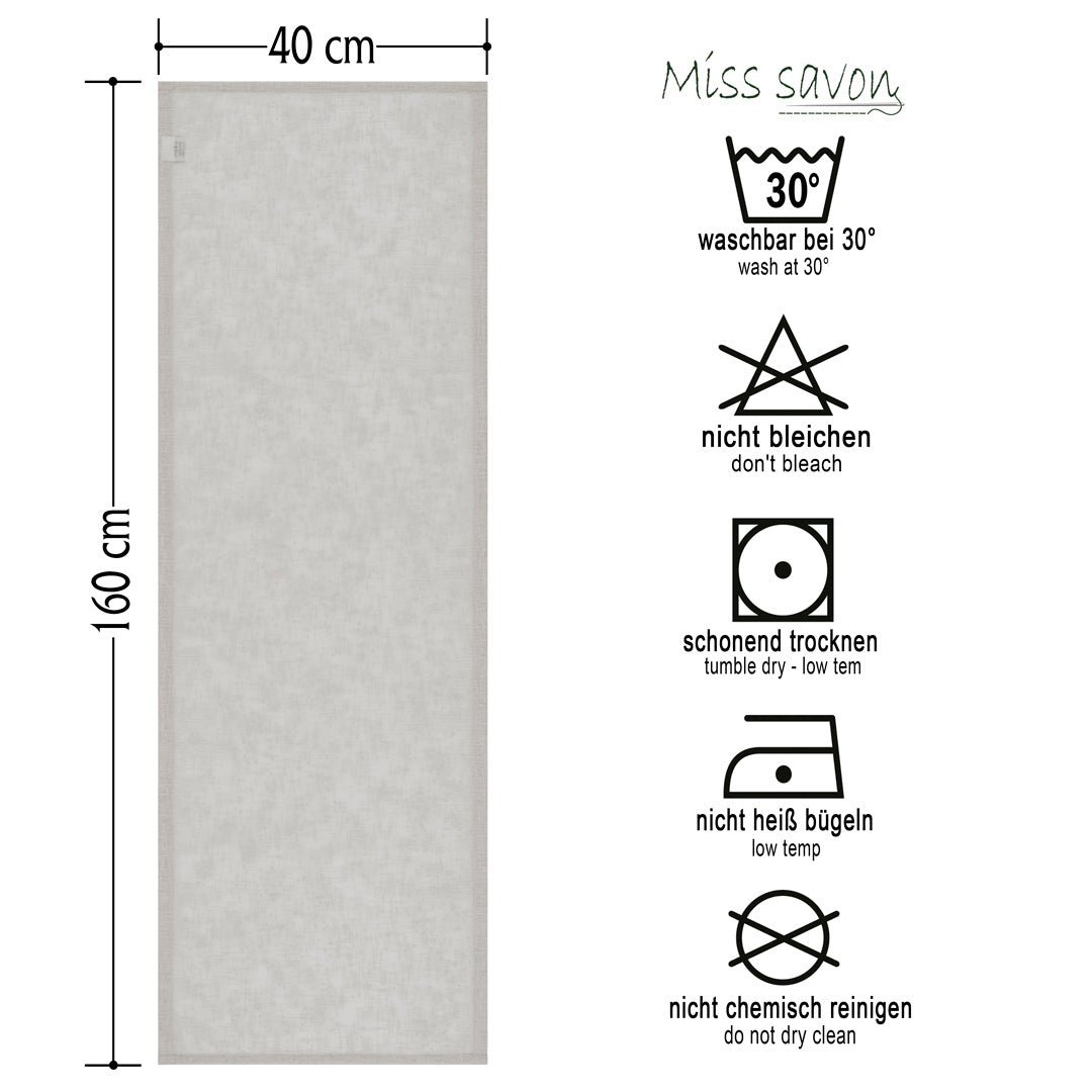 Miss Savon Tischläufer - Modern transparen Tischläufer pflegeleicht Tischtuch für Essticsh Tischdecke abwaschbar 40 x 160 cm, Grau