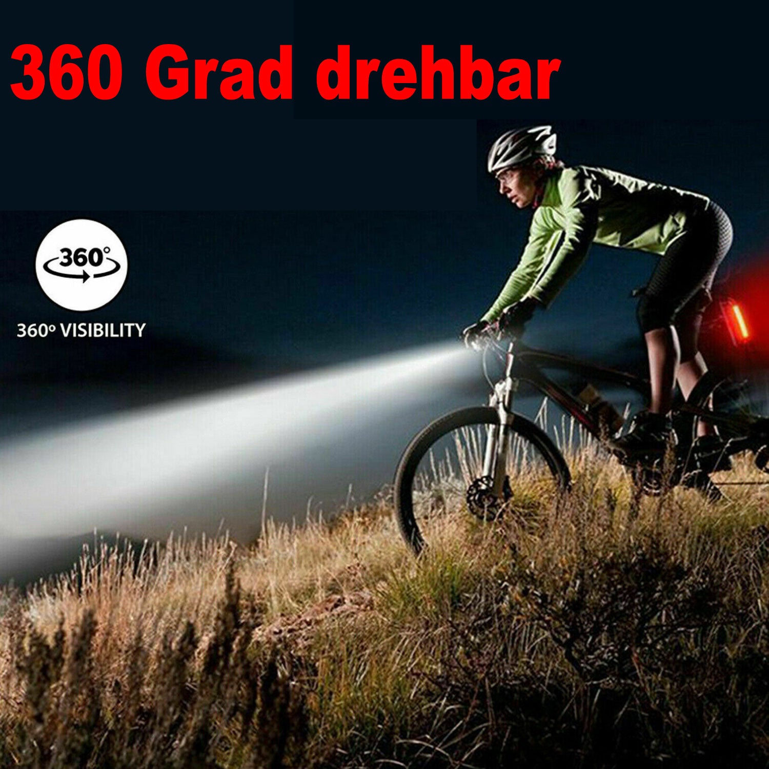 Fahrradlicht LED USB Set Scheinwerfer Fahrradbeleuchtung USB Vorne Hinten Lampe ürününün kopyası