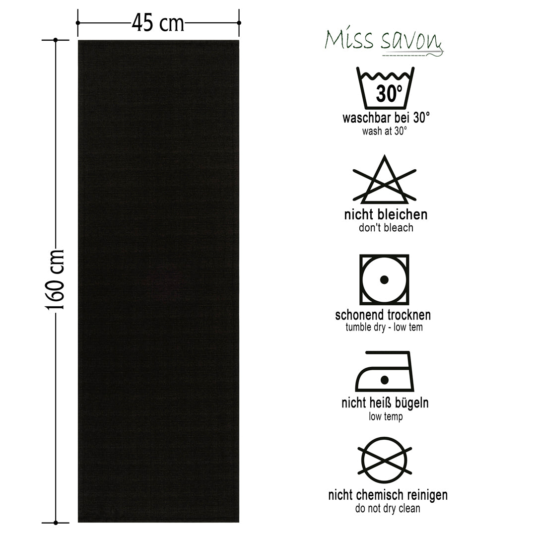 Miss Savon Tischläufer - Modern hochwertige Tischdecke pflegeleicht Tischtuch für Essticsh Tischdecken abwaschbar 45 x 160 cm (45 x 160 cm, Schwarz)