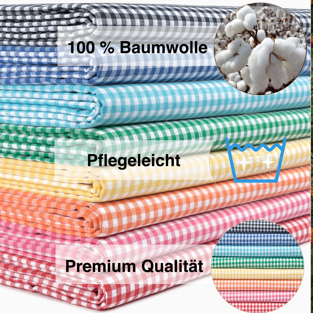 Tiscdecke Tischdecken abwaschbar Blau-weiß Decke für Tisch kariert rechteckig aus hochwertige Baumwolle(170x170 cm, 170x220 cm Pöti Blau)